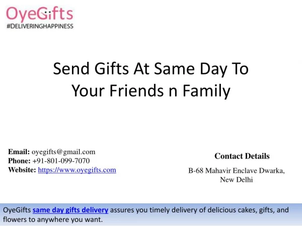 Same Day Delivery Gifts