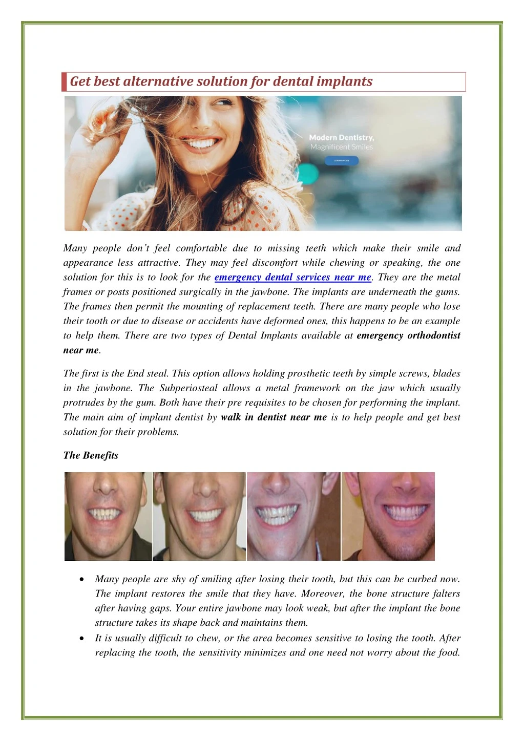 get best alternative solution for dental implants