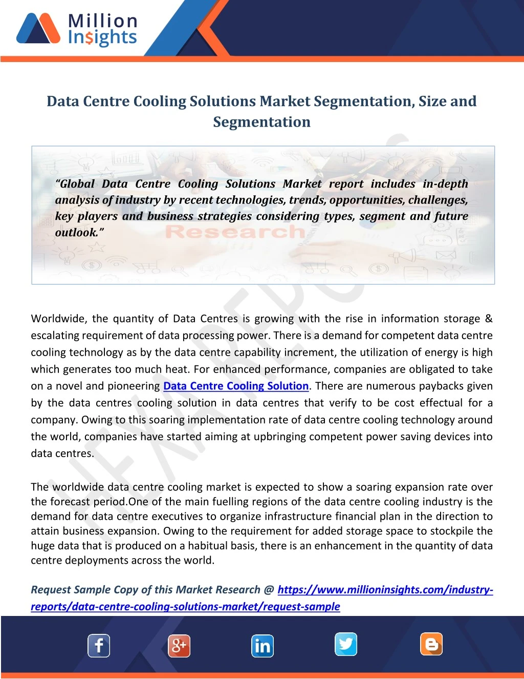 data centre cooling solutions market segmentation