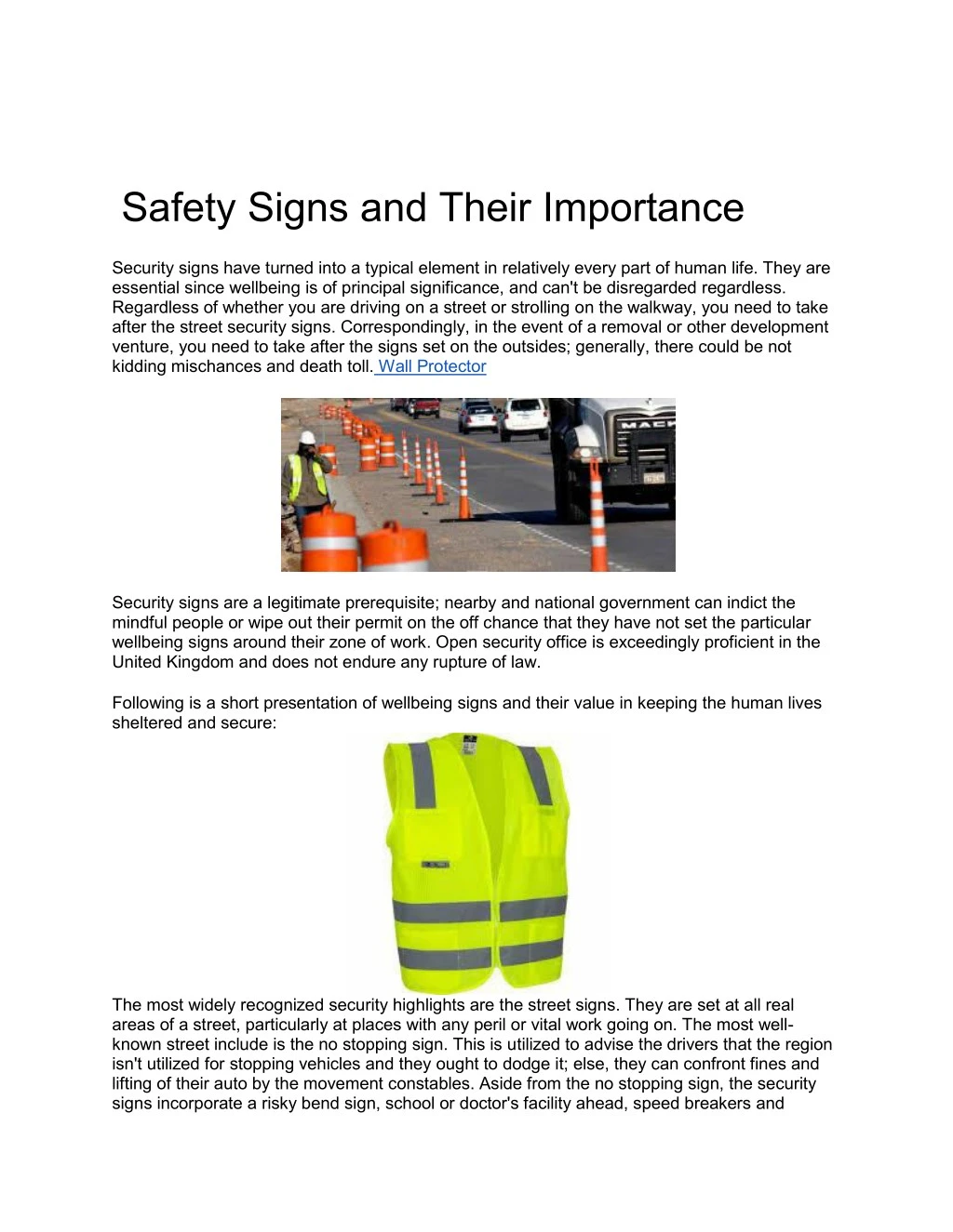 safety signs and their importance