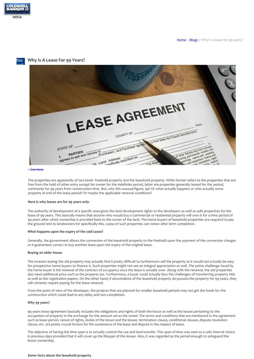 home blogs why is a lease for 99 years