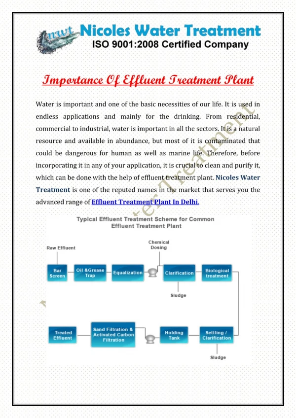 Importance Of Effluent Treatment Plant