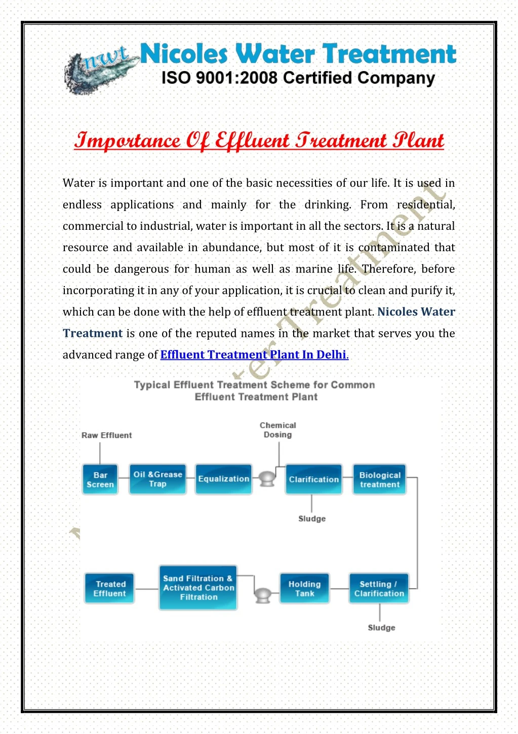 importance of effluent treatment plant