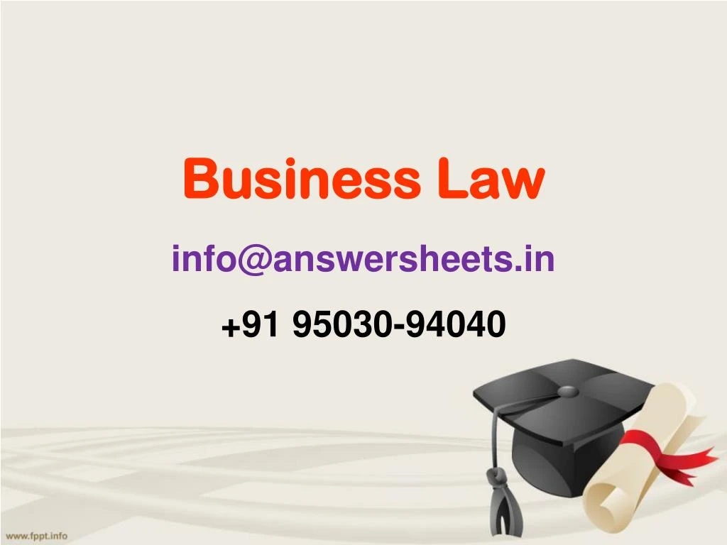business law info@answersheets in 91 95030 94040