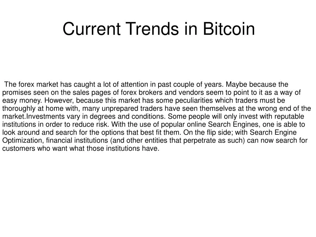 current trends in bitcoin