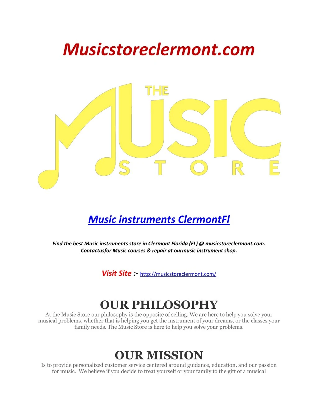 musicstoreclermont com