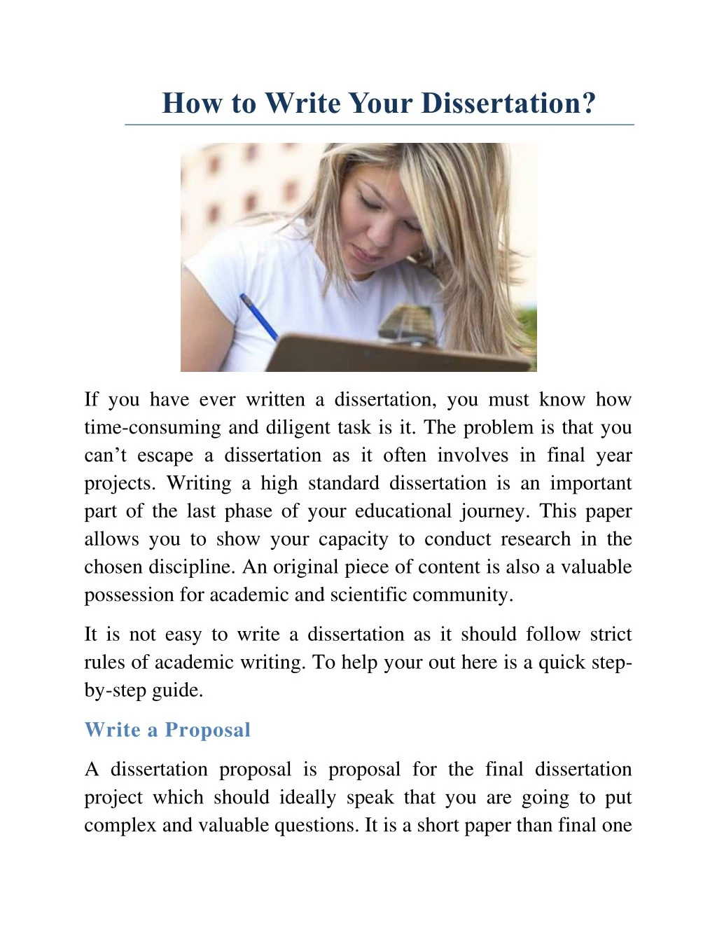 how to write your dissertation