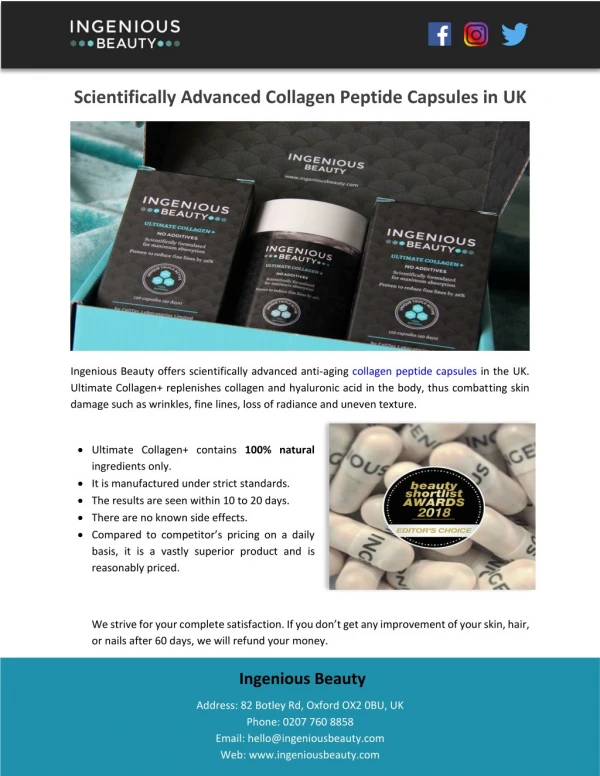 Scientifically Advanced Collagen Peptide Capsules in UK