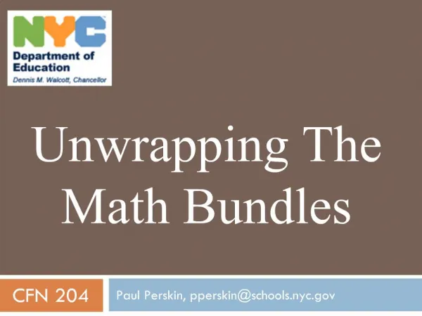 Unwrapping The Math Bundles