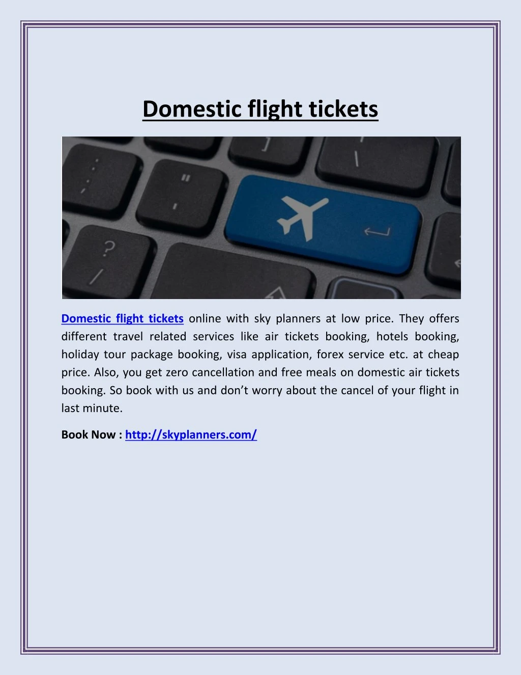 domestic flight tickets