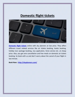 Domestic flight tickets