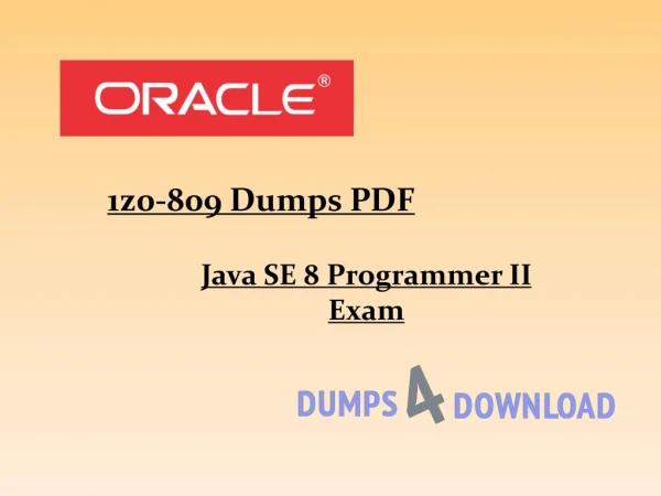 Buy Oracle 1z0-809 Exam Dumps Verified PDF - Dumps4download