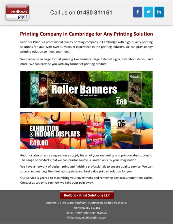Printing Company in Cambridge for Any Printing Solution