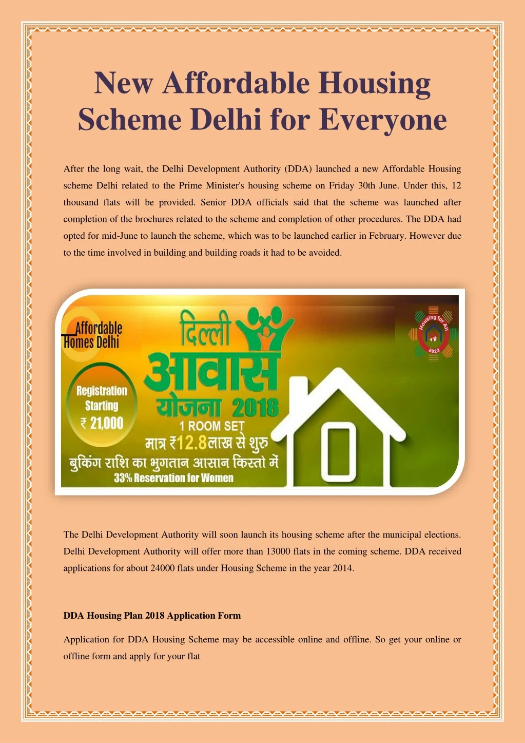 new affordable housing scheme delhi for everyone