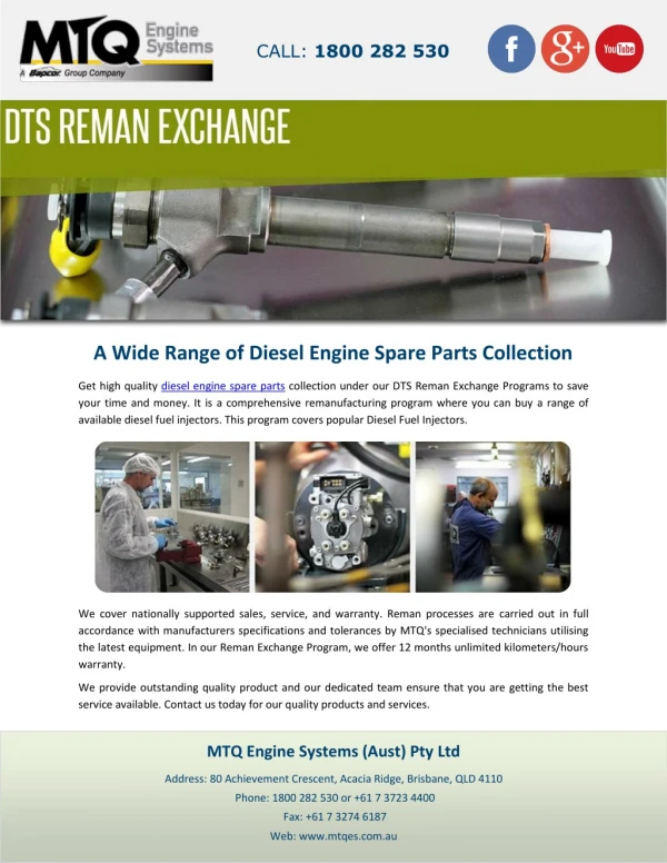 A Wide Range of Diesel Engine Spare Parts Collection