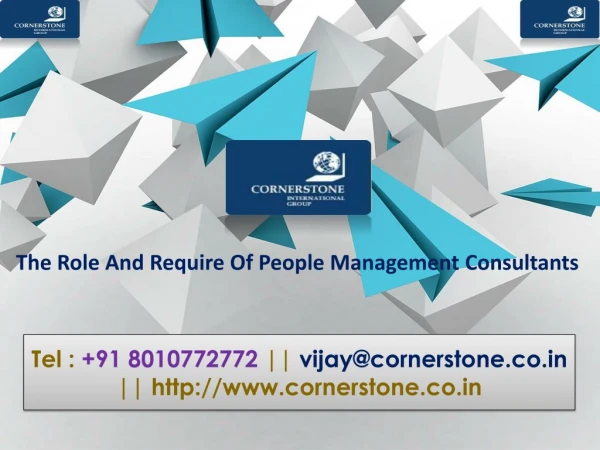 The Role And Require Of People Management Consultants