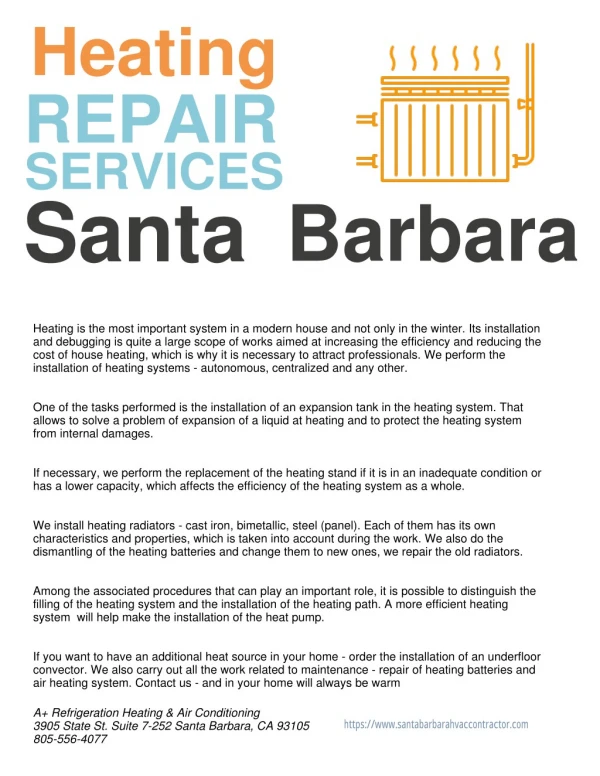 Heating Repair Service in Santa Barbara, CA