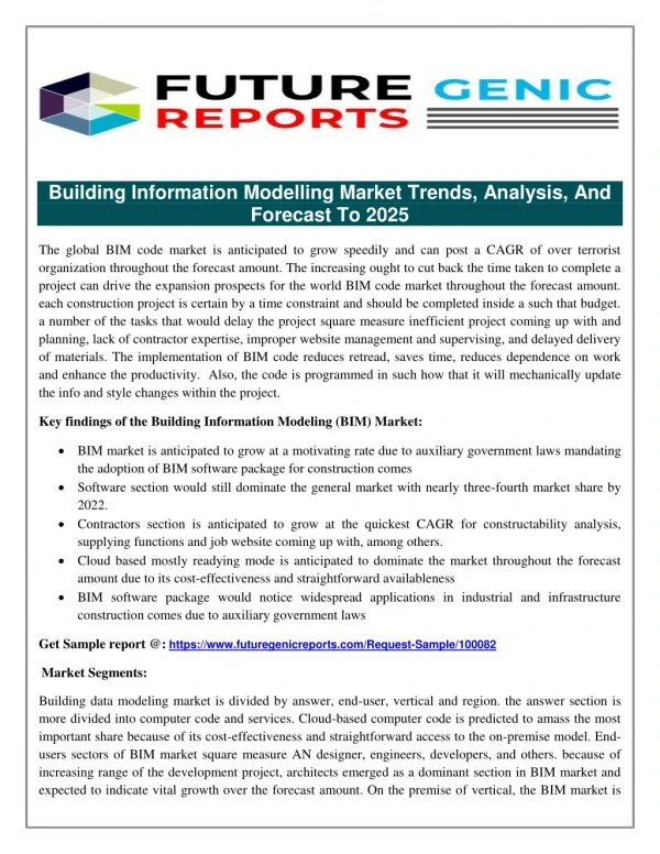 Building Information Modelling Market: Advent of Scalable Cloud-Based Solutions to Accentuate Growth