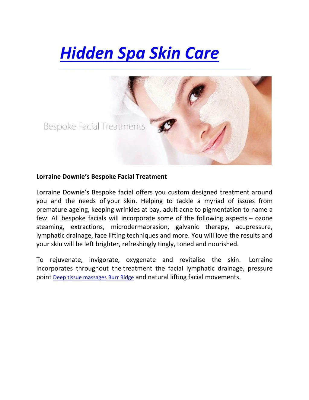 hidden spa skin care