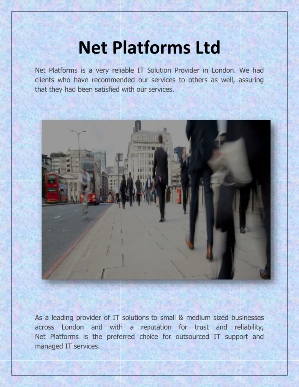 Cloud Solution Providers London - Net Platforms