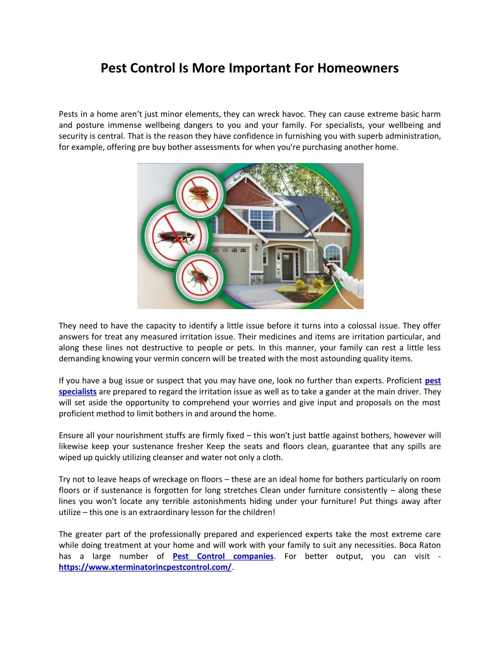 pest control is more important for homeowners