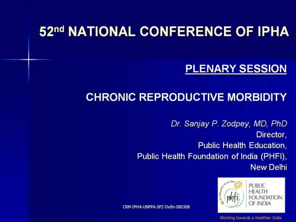 52nd NATIONAL CONFERENCE OF IPHA