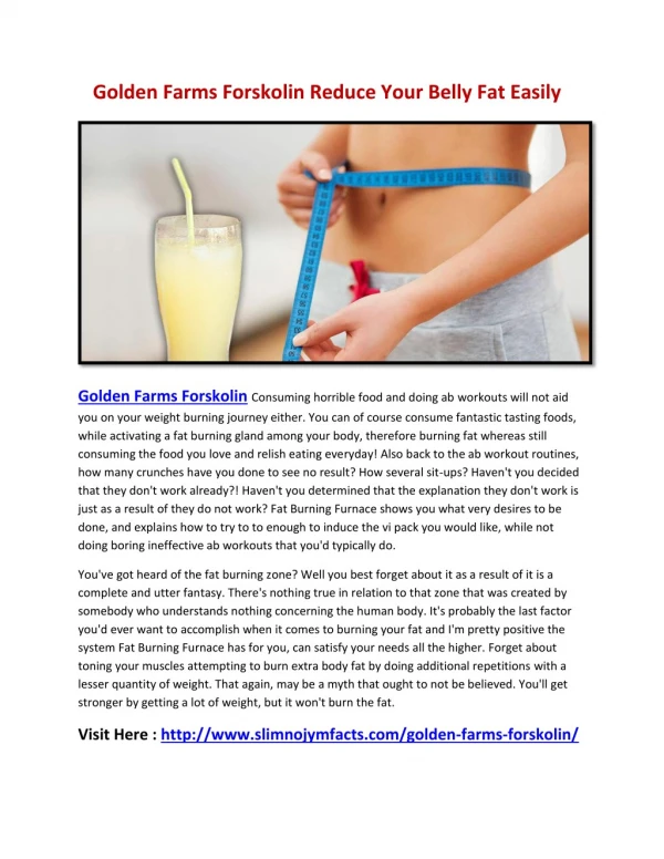 Golden Farms Forskolin Reduce Your Belly Fat Easily