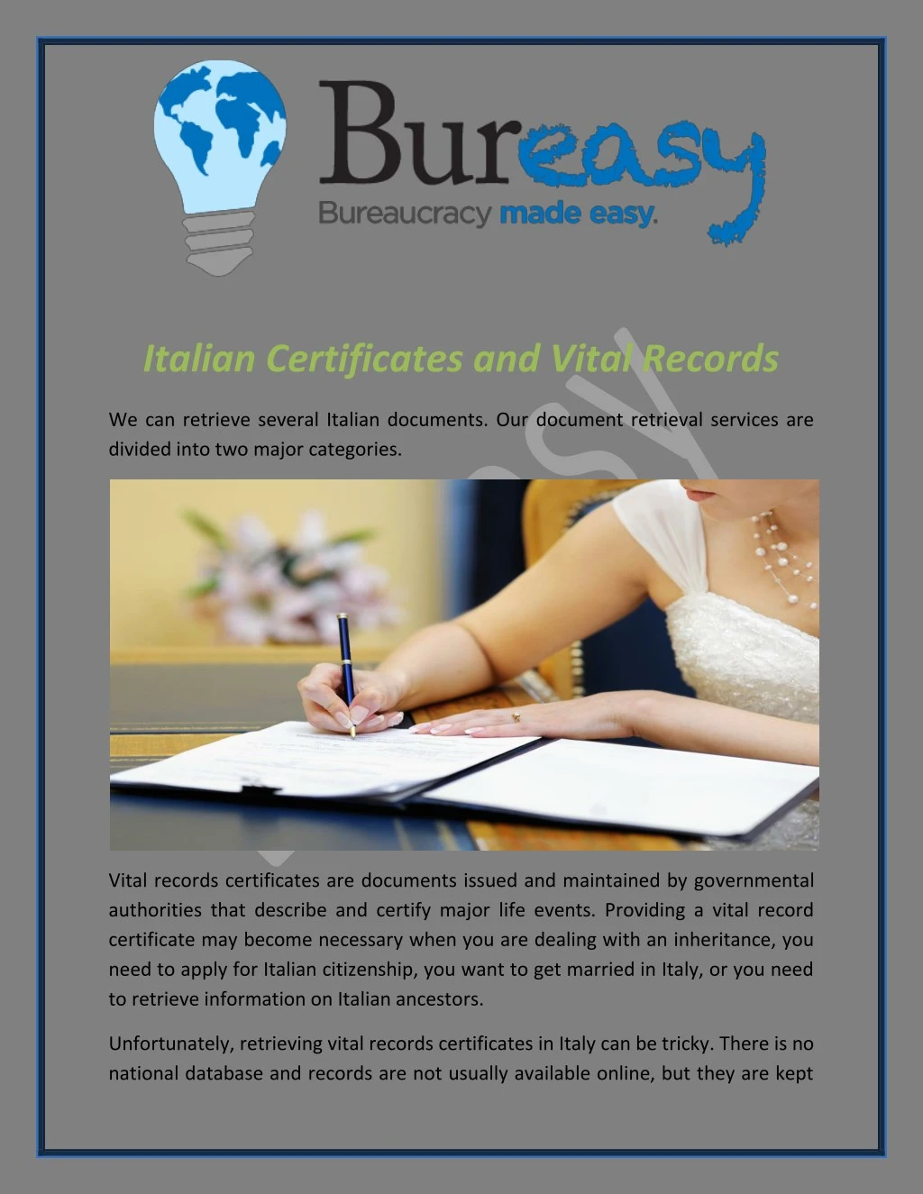 italian certificates and vital records