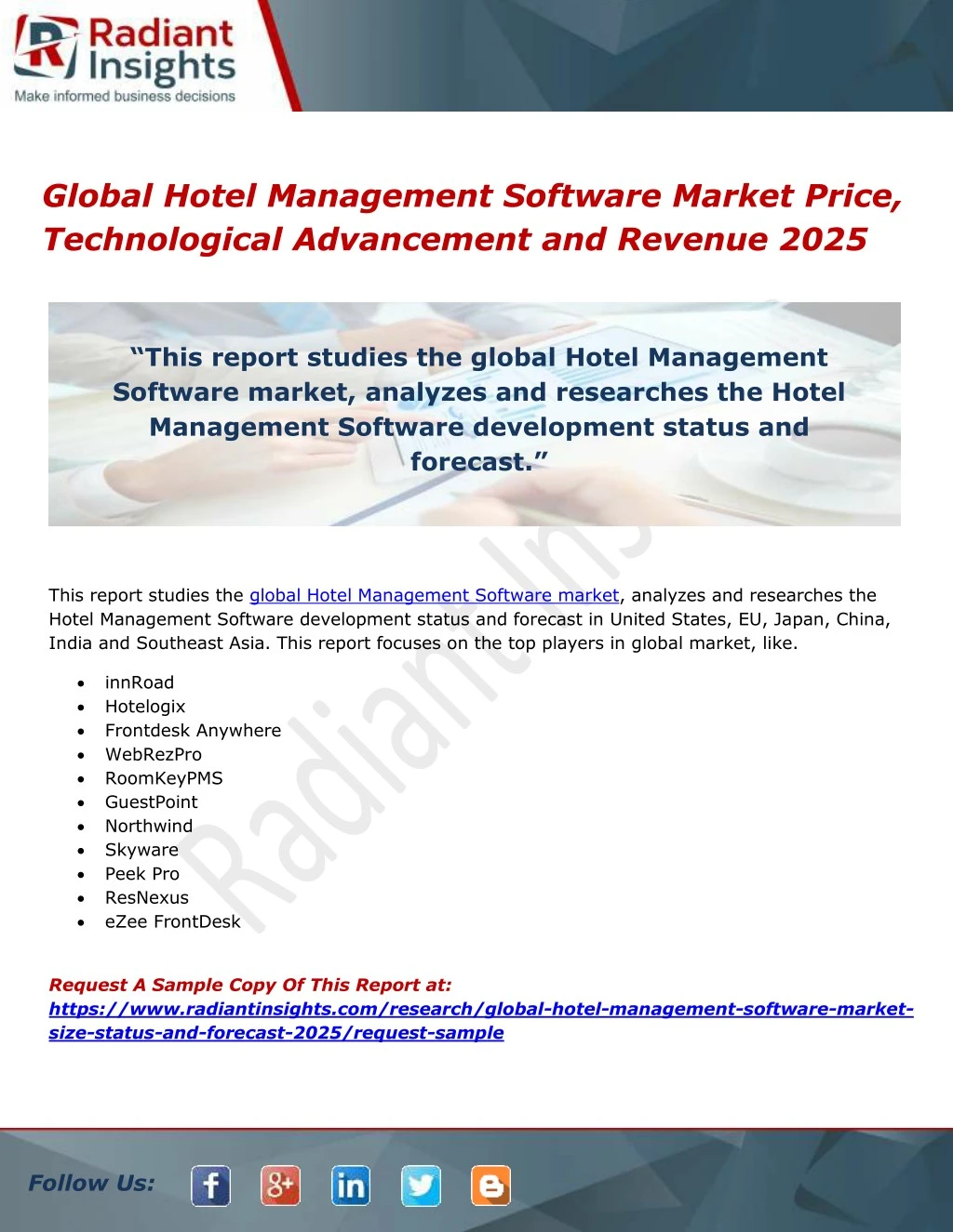 global hotel management software market price