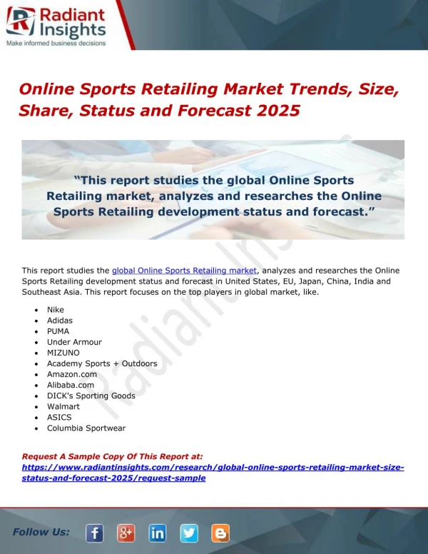 Online Sports Retailing Market Trends, Size, Share, Status and Forecast 2025