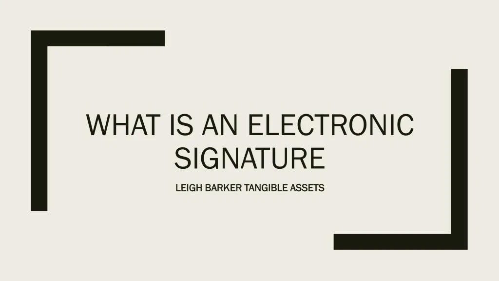 what is an electronic signature