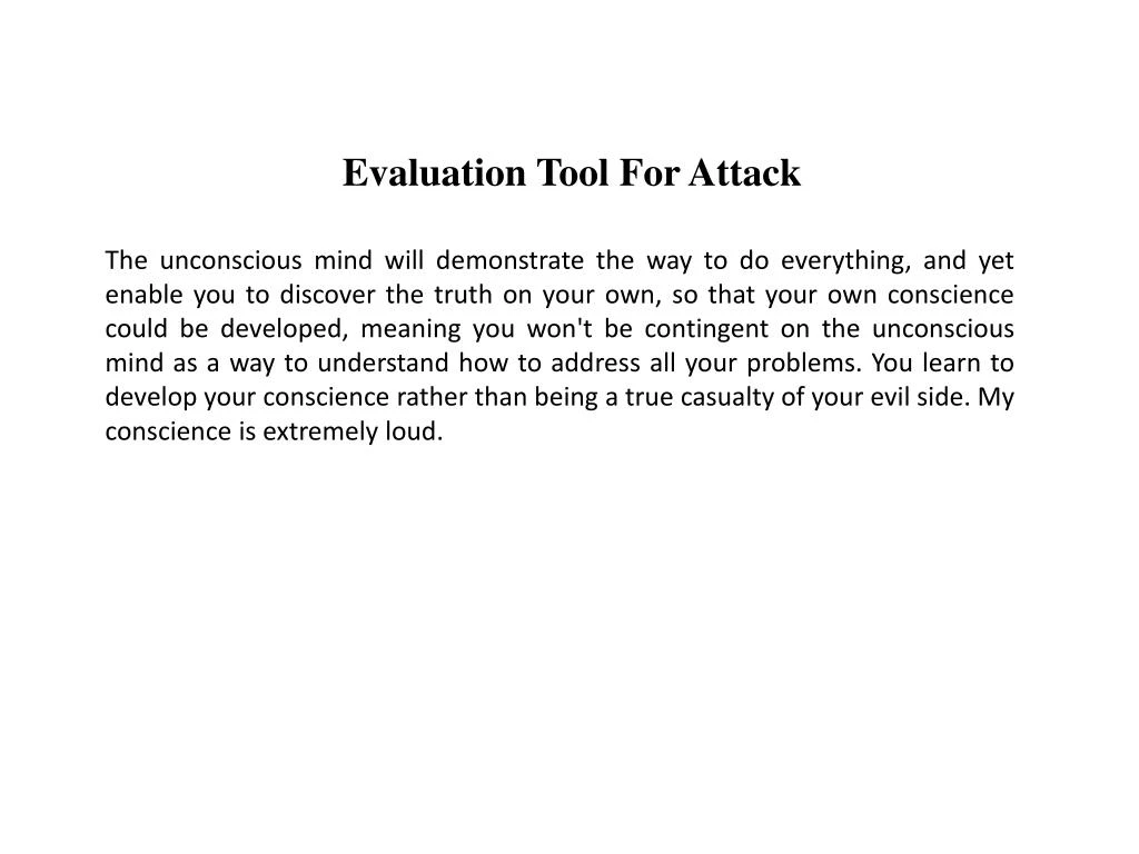 evaluation tool for attack