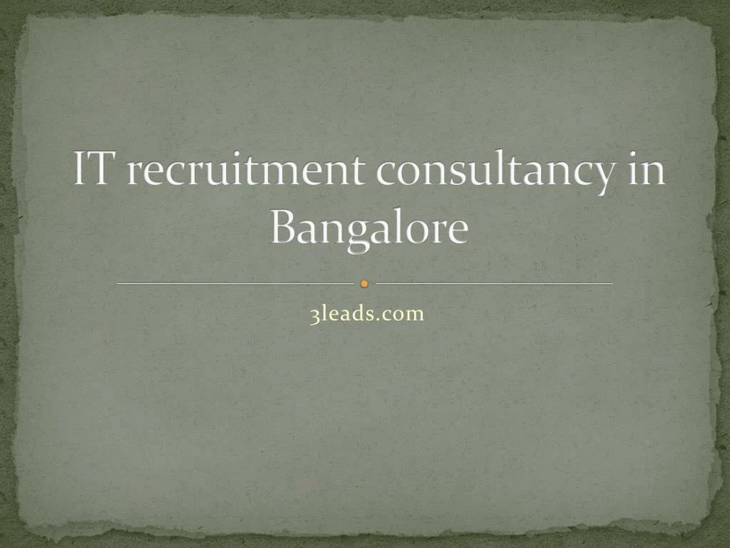 it recruitment consultancy in bangalore