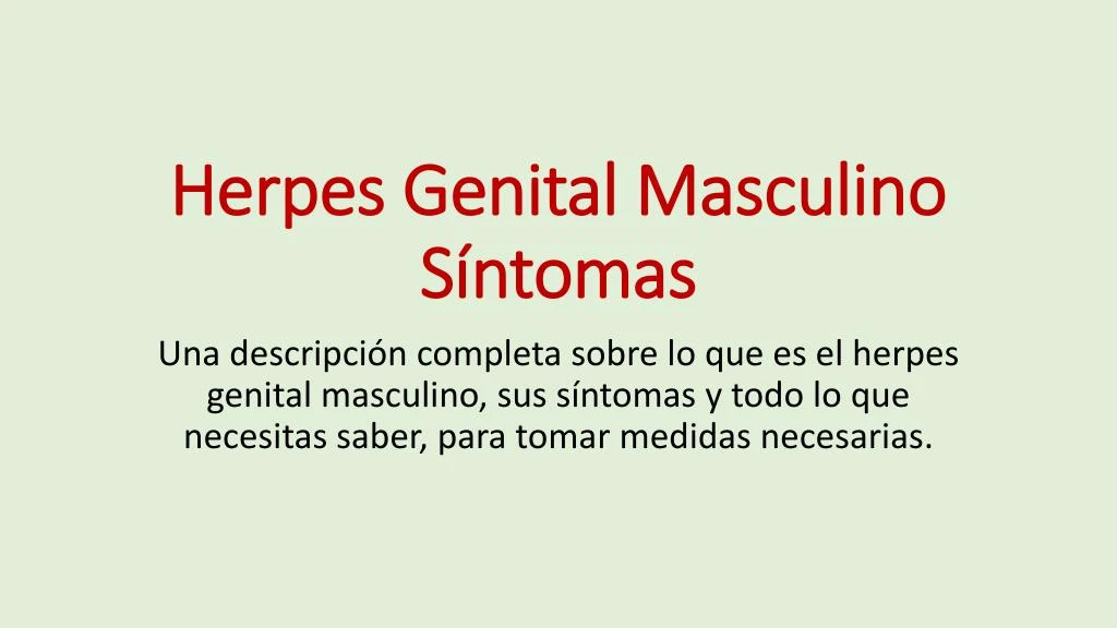 herpes genital masculino s ntomas