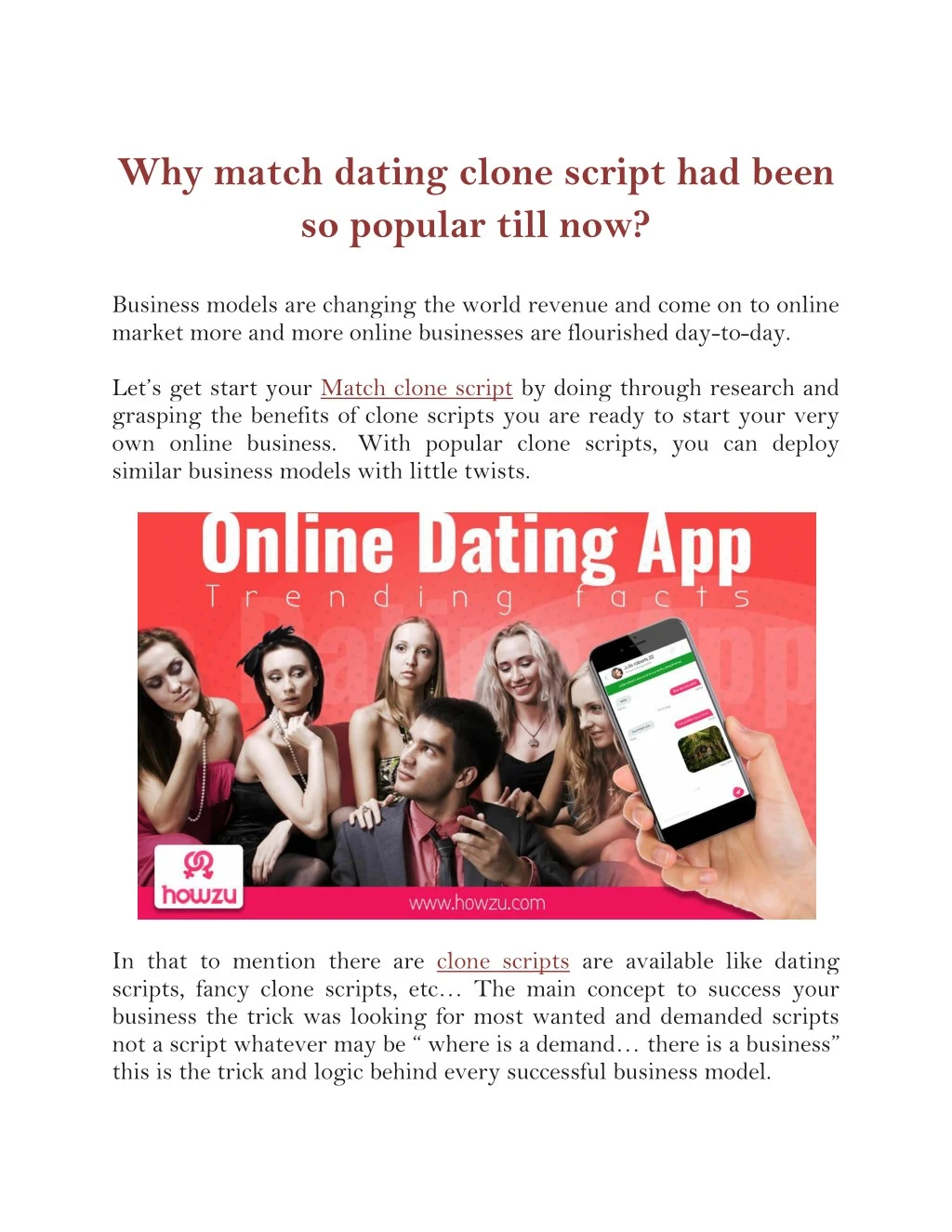 why match dating clone script had been so popular