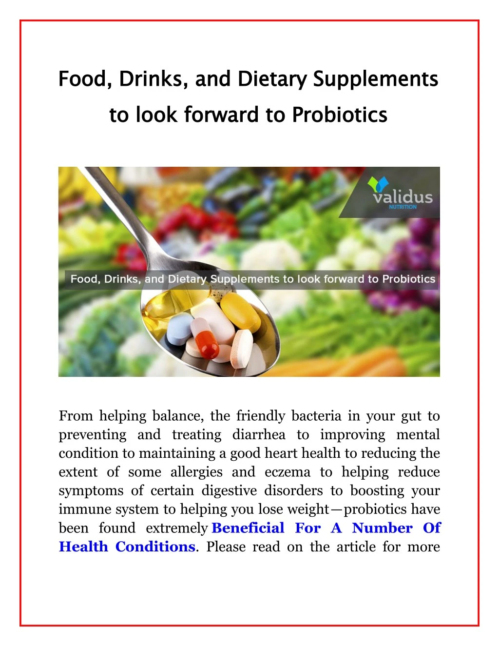 food drinks and dietary supplements to look