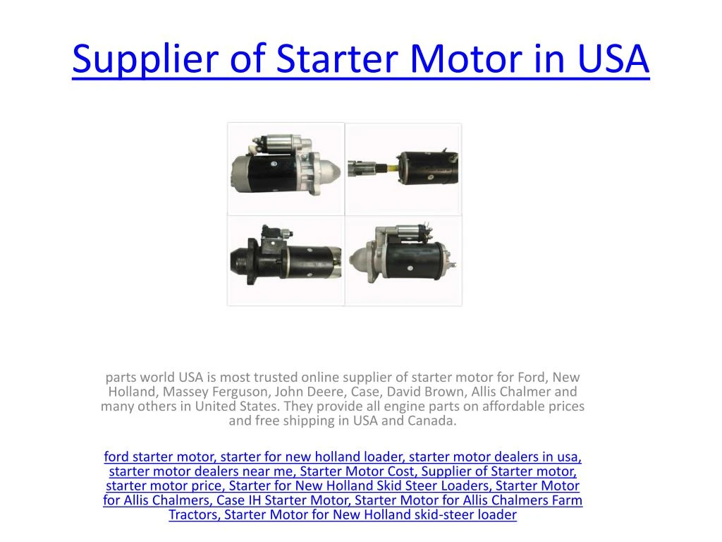 supplier of starter motor in usa