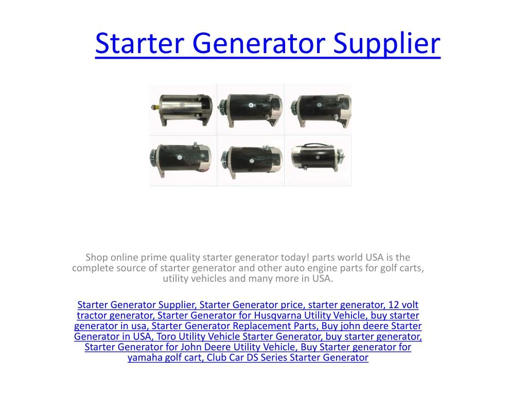 starter generator supplier