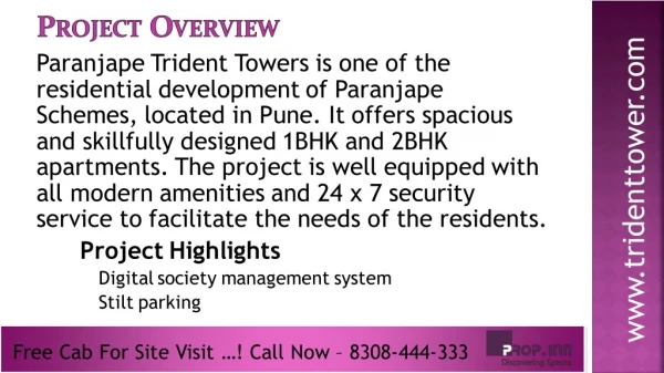 Paranjape Trident Towers in Wakad, Pune - Price, Location Map, Floor Plan: 083084 44333