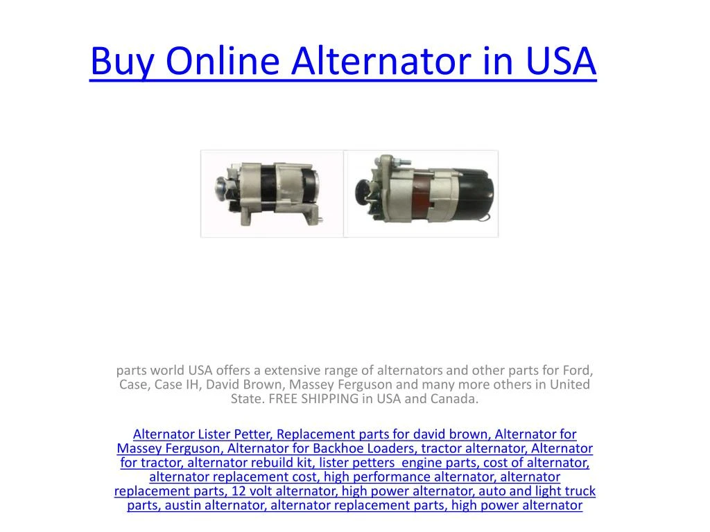 buy online alternator in usa