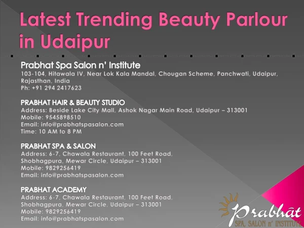 Latest Trending Beauty Parlour in Udaipur