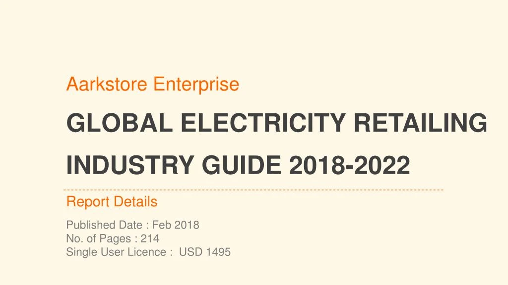 global electricity retailing industry guide 2018 2022