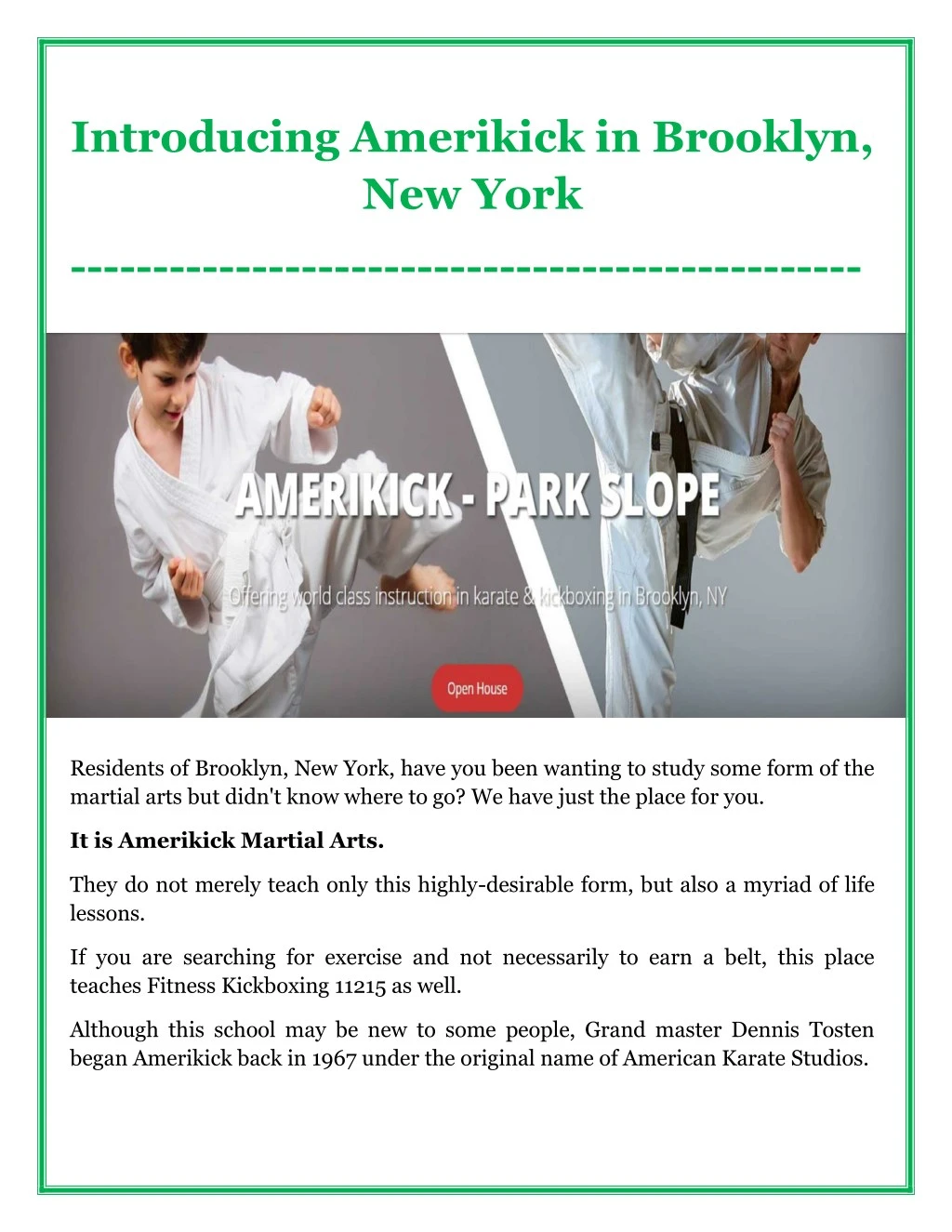 introducing amerikick in brooklyn new york