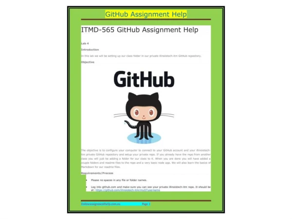 ITMD-565 GitHub Assignment Help
