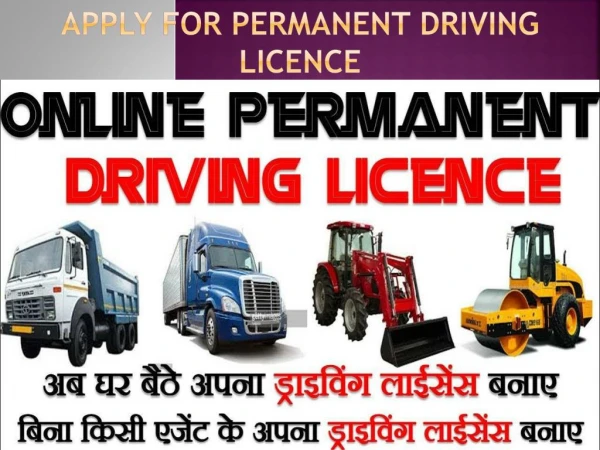 Apply for Permanent Driving Licence