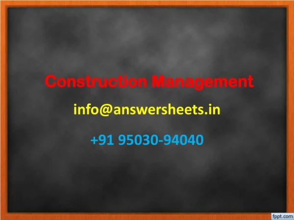 construction management info@answersheets in 91 95030 94040