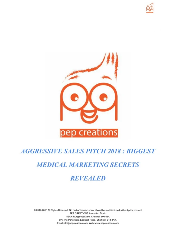 Aggressive Sales Pitch 2018 : Biggest Medical Marketing Secrets Revealed AGGRESSIVE SALES PITCH 2018 : BIGGEST MEDICAL M