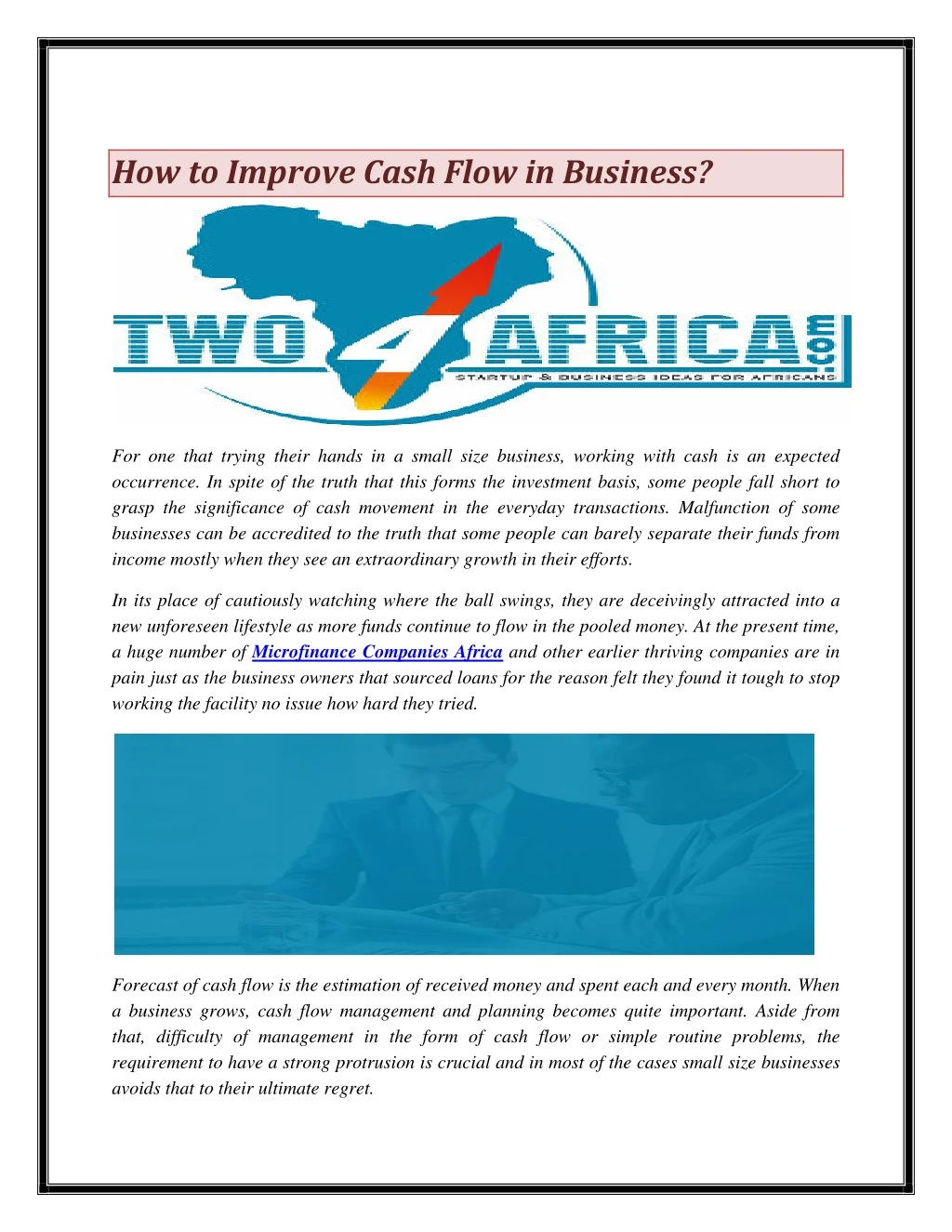 how to improve cash flow in business