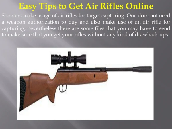 Easy Tips to Get Air Rifles Online