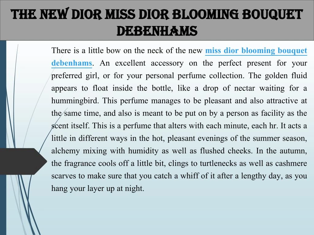 the new dior miss dior blooming bouquet debenhams